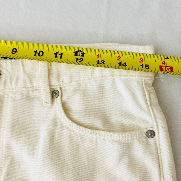 Loft Women's The Relaxed Straight Leg Cream Jeans 27/4 High Rise Cotton NWOT - Picture 10 of 13